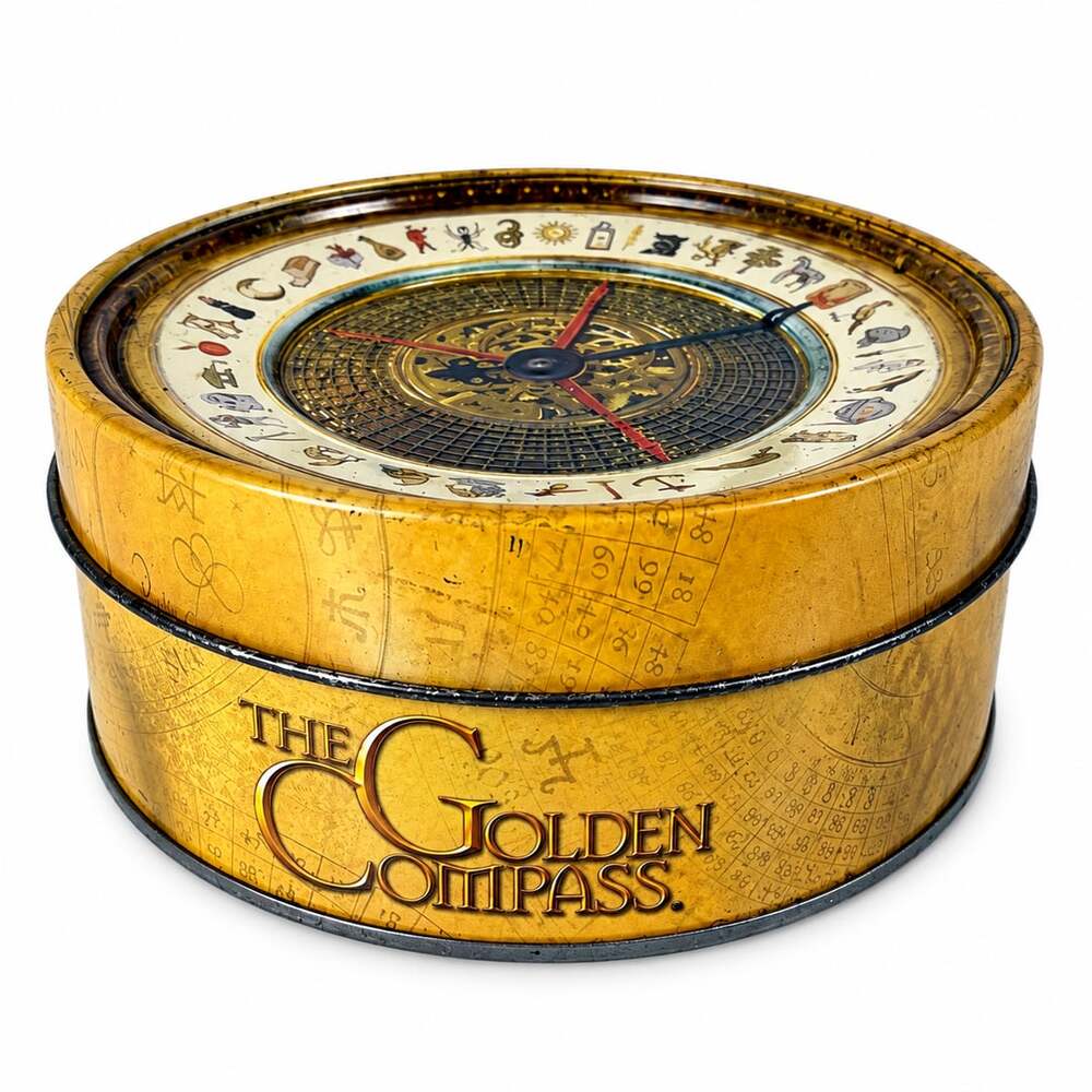 The Golden Compass Edition of UNO Card Game in Alethiometer Compass Tin